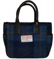 James Sienna Handheld Harris Tweed Bag Blue Check